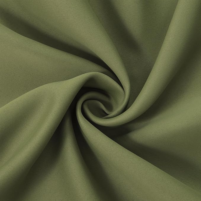 LEMOMO Blackout Curtains 66 x 95 inch/Olive Green Curtains Set of 2 - Image 5