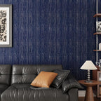 CRE8TIVE Wide Dark Blue Grasscloth Peel and Stick Wallpaper - Image 4