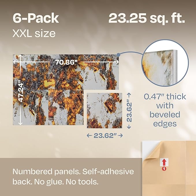 XL Acoustic Wall Panels 6-Pack Decorative Acoustic Panels High Density Sound - Image 3
