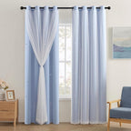 XiDi Blue Curtains for Bedroom, Girls Room Blackout Curtains, Kids Room by Addsomecolortolife