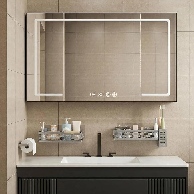 PUSDON 5-in-1 Wide Wall Mount Wrapped Mesh Kitchen Organizer & Shower Caddy Kit - Image 2