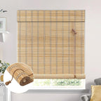 No Tool No Drill Bamboo Blinds for Interior Windows, Bamboo Shades for Indoor by EVOZEN
