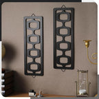 CroBlissful 2 Pcs Mid Century Modern Wall Art Wood Mid Century Elegance Decor - Image 3