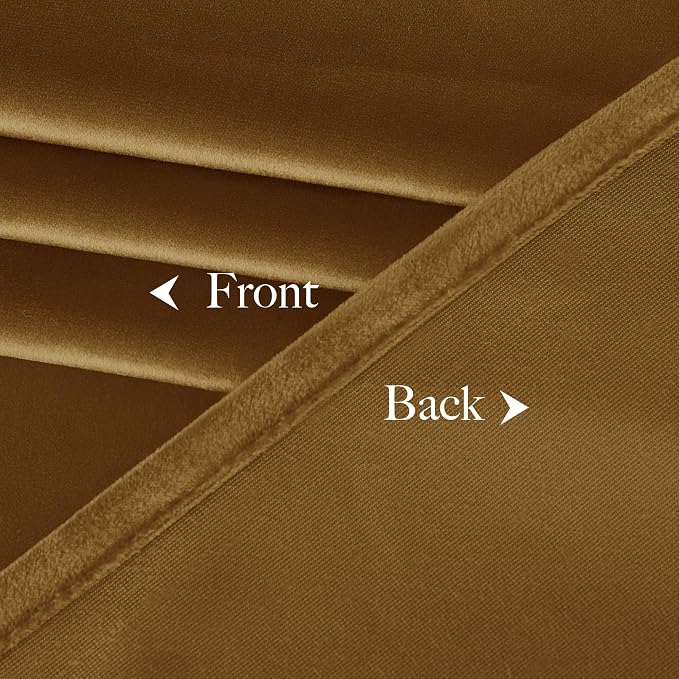 NICETOWN Gold Brown Velvet Curtains, Luxury and Soft Thermal Insulated Velvet - Image 8