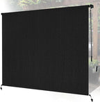 Custom Size Black Patio Shades Roll up Outdoor Roller Shade Crank Wand Blind by Unknown