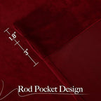 NICETOWN Red Blackout 120" Velvet Curtains - Image 8