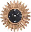 Honiway Large Wall Clock Battery Operated 21 in Rustic Wood Boho Sunburst by Honiway