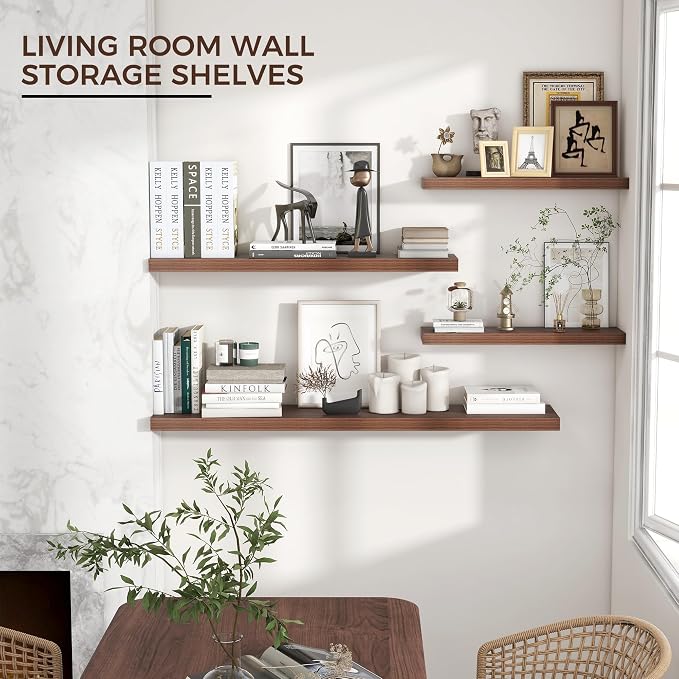 Venusmiles Floating Shelves for Wall 24 inch Long, Engineered Wood Wall Shelves - Image 6