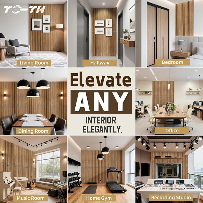 TO-TH Wood-Look Sound Panels, 4 Pack 47.2” x 23.6” Soundproof Wall Panels - Image 8