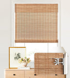 LazBlinds No Tools No Drill Cordless Bamboo Roman Shades, Custom Light by LazBlinds