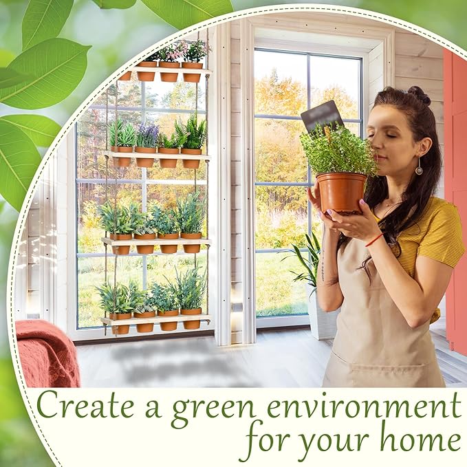 FillTouch 4 Tiered Window Plant Shelves Hanging Herb Planter Indoor Display - Image 5