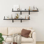 Heimlove Deep Floating Shelves for Wall, 12 Inch Deep Floating Shelves Set of 3 - Image 6