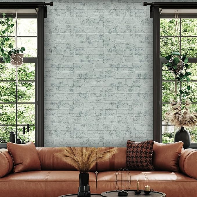YU LI 3DH 3D Wall Panels Peel and Stick Faux Stone Wall Panel Blue 20-Pack Faux - Image 5