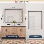 Keonjinn Black Bathroom Mirror for Over Sink, 48” x 36” Large Matte Black - Image 8