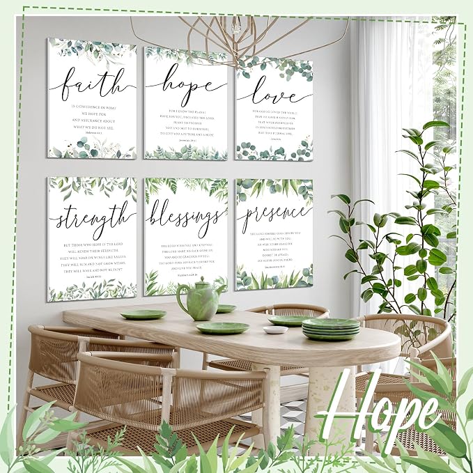 Sacubee 6 Pack Acoustic Christian Art Panels 12" x 16" Faith Hope Love - Image 6