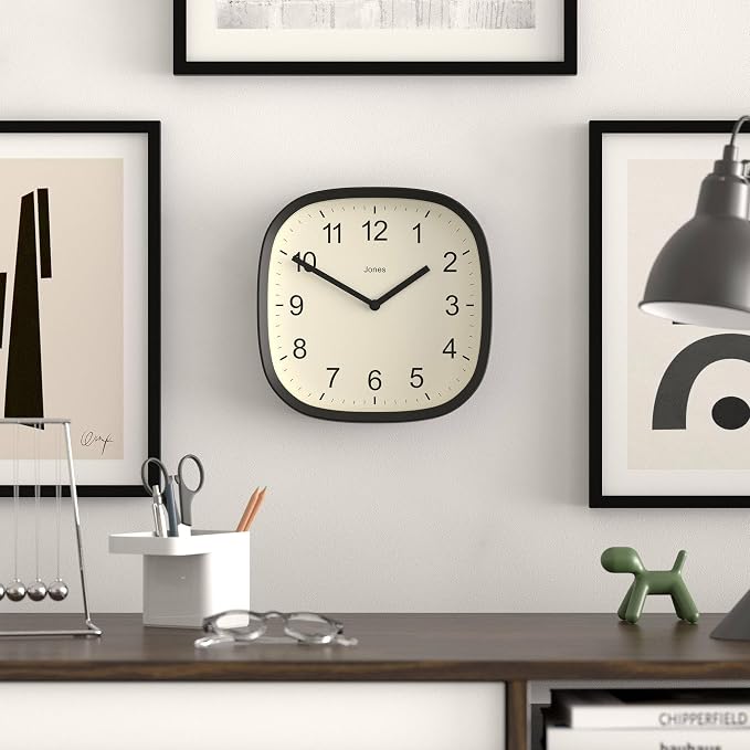 JONES CLOCKS® Sprite wall Clock | Modern Retro Rounded Square Clock | 10 inch | - Image 3