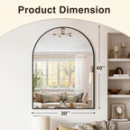Vanity Bathroom Mirror for Wall, Arched Metal Frame for Bedroom, Living Room - Image 3