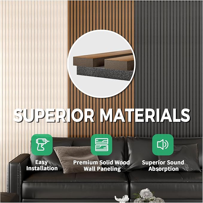 3 Pack Sample Set 3D Acoustic Slat Panels, 4.72" x 5.9" Sound Absorbing Wood - Image 5