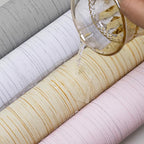 White Grasscloth Peel and Stick Wallpaper Texture Contact Paper A Set of 15.7" - Image 4