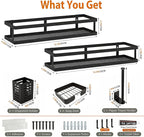 PUSDON 5-in-1 16.5" Extra Long Kitchen Organizer & Shower Caddy Set, Wall Mount - Image 2