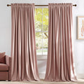 NICETOWN Dusty Pink Velvet Curtains 90 inches Long 2 Panels Set, Thermal by NICETOWN