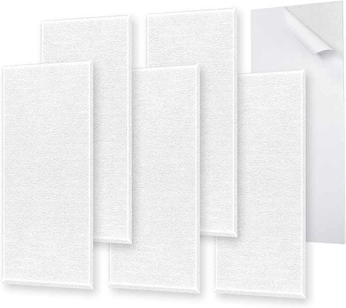 6 Pack Self-Adhesive Acoustic Panels, 15.75" X 31.5" X 0.47" Soundproof Wall by ENSEPST