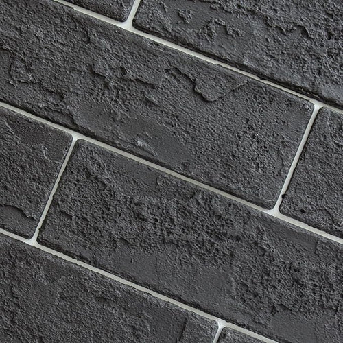 100 Pieces Old Town Black Faux Brick Wall Tiles, Clay Manufactured Thin Brick by TORURAL