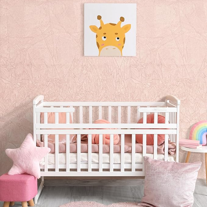 17.7x317 Pink Wallpaper Peel and Stick Felt Fabric Wallpaper Textured Velvet - Image 3