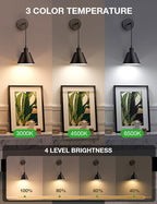 NIORSUN Matte Black Battery Operated Wall Sconce Set of 2, 5200mAh Dimmable - Image 2