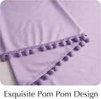NICETOWN Lilac Purple Pom Pom Velvet Curtains 84 Inch Length - Image 6