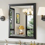 Briivue 28x32 Inch Black Bathroom Mirror by Briivuemodernmirrors