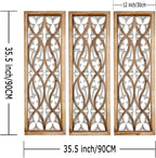 XIAOAIKA Hand Carved Boho Wood Wall Art - Image 2