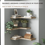 fuqing Floating Corner Shelves, Wall Shelf Set of 3, Shelves - Image 5