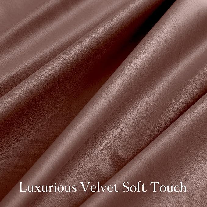 NICETOWN Dusty Rose Pink Velvet Curtains 84 inches Long- Blackout Curtains - Image 5