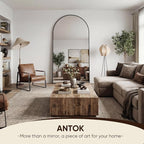 Antok 86" x46” Arched Full Length Floor Mirror, Free Standing/Wall Mount/Leaning - Image 5