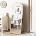 Sweetcrispy 64"x21" Arched Full Length Mirror, Leaning or Standing Full Body - Image 9