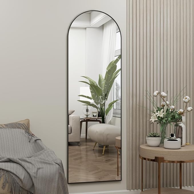 Arched Full Length Door Mirror 14x48, Metal Frame - Image 3