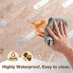 Peel and Stick Backsplash Tile Waterproof Removable PVC Wall Sticker 3D Faux - Image 4