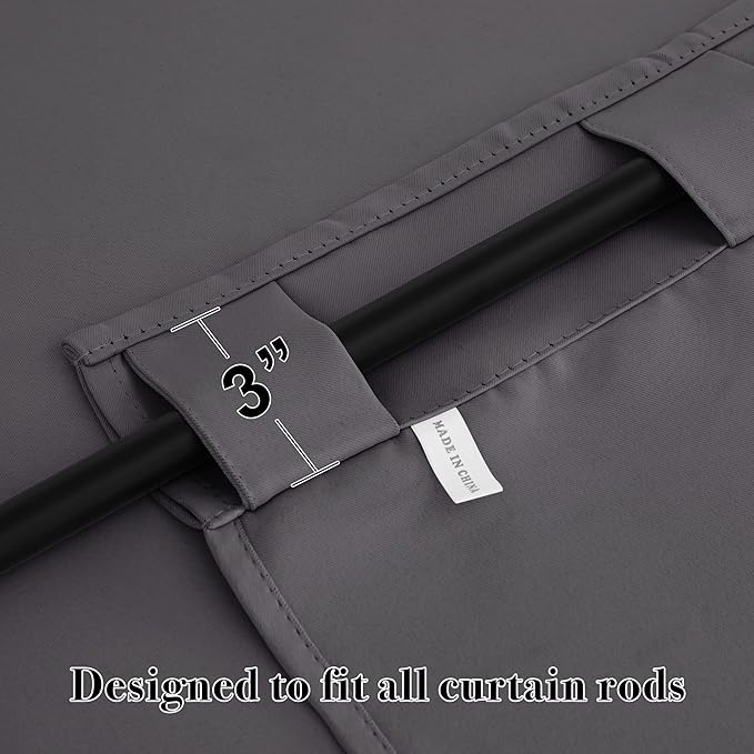 RYB HOME Blackout Curtains for Kitchen, Room Darkening Half Window Treatment - Image 2
