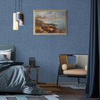 Blue Wallpaper Grasscloth Peel and Stick Wallpaper 17.7inch x 393.7inch - Image 9