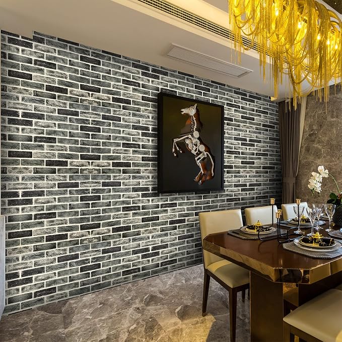 10-Pack 52 Sq.Ft 3D Wall Panels Peel and Stick 3D Faux Brick Wallpaper Peel and - Image 3