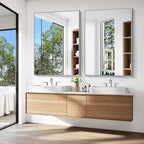 KOCUUY Silver Bathroom Mirror, HD Tempered Glass, Anti-Rust Brushed Silver Frame - Image 8