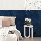 Wallercity Dark Blue Flocking Fabric Wallpapers - Image 8