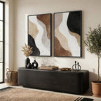 Large Framed Neutral Abstract Wall Art Set of 2 - Image 8