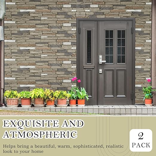 3 Pack Faux Stone Panels Interior 45.6''l x 11.8''h x 0.98''d Faux Siding - Image 5