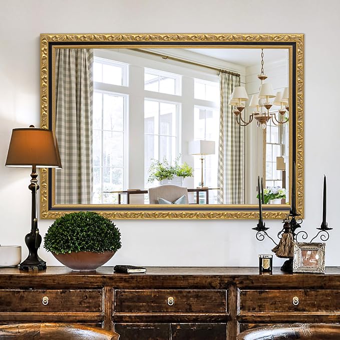 Vintage Gold Baroque Mirror, Decorative Wall Mirrors - Image 2