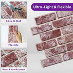 3D Faux Brick Wall Panels Peel and Stick, Small Brick-Look Textured Wall Sticker - Image 5