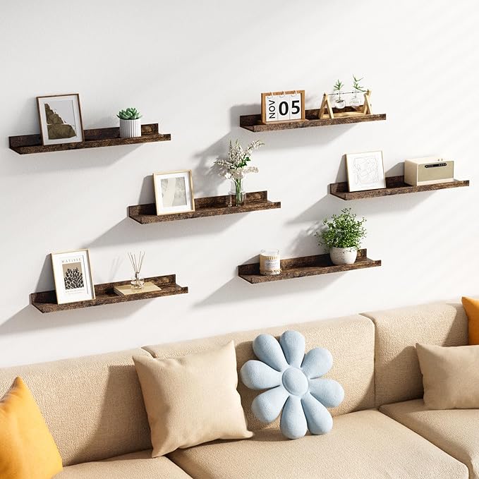 upsimples Floating Shelves for Wall, 23.6 Inch Shelves for Decor Storage Set of - Image 5