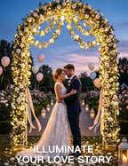 suddus Flower Garland with White Camellia Fairy Lights Indoor, 60 LED Vines - Image 4