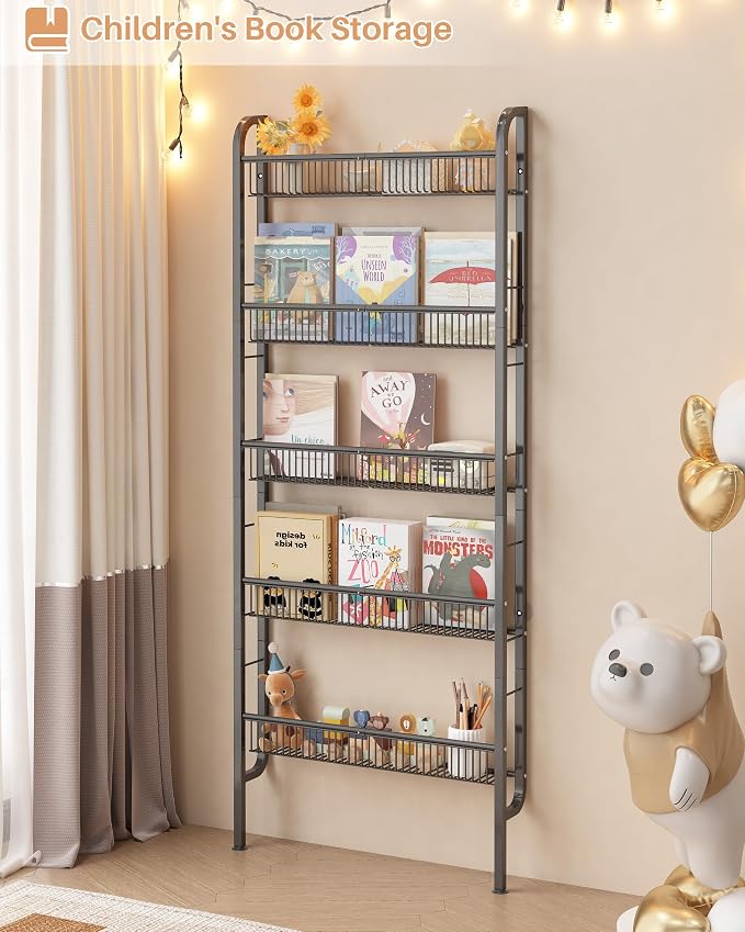 UMDONX Behind The Door Bathroom Shelf Narrow 5-Tier, Space-Saving Slim Storage - Image 6